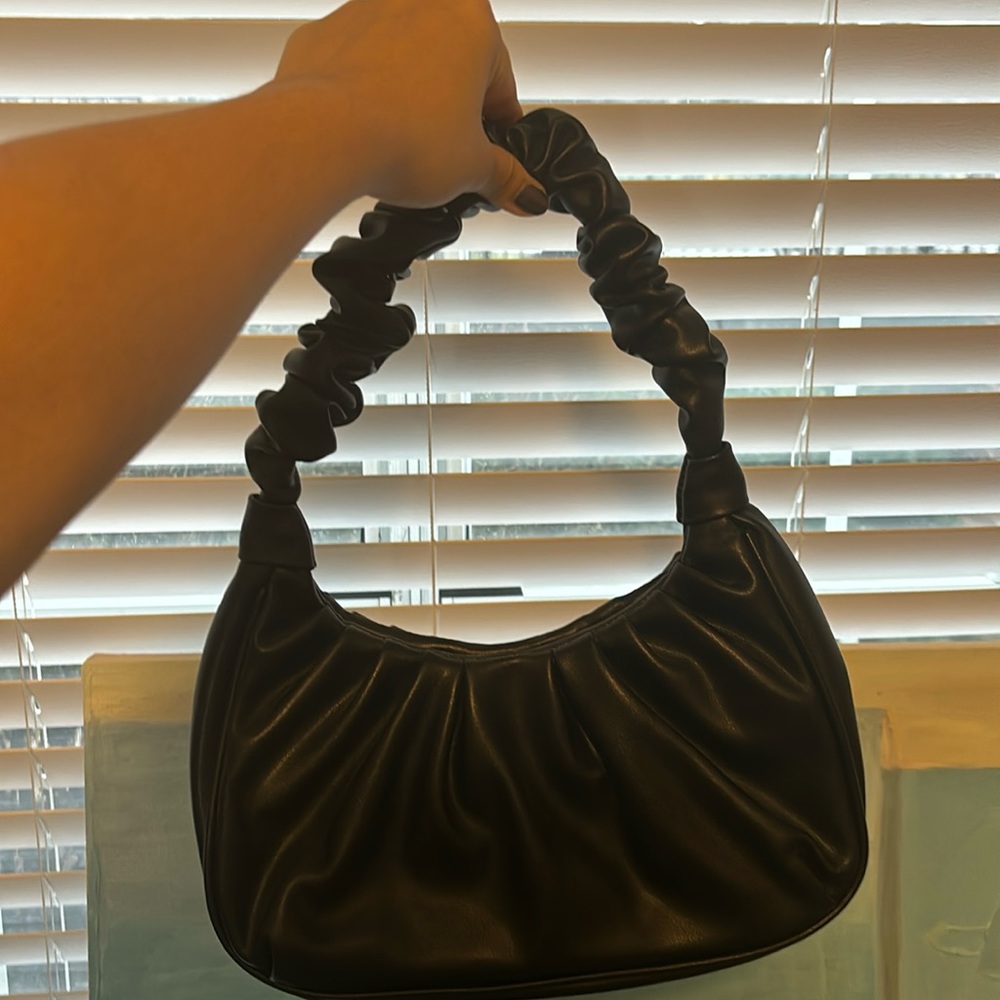 Never used black vegan leather shoulder bag